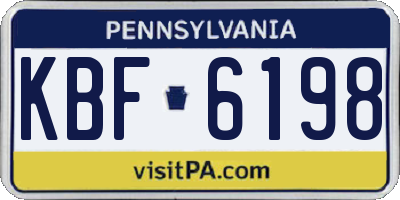 PA license plate KBF6198