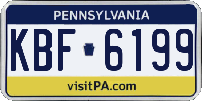 PA license plate KBF6199