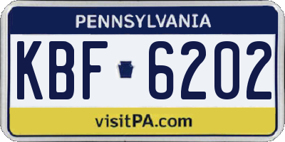 PA license plate KBF6202