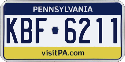 PA license plate KBF6211