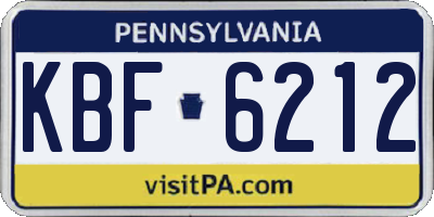 PA license plate KBF6212