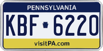 PA license plate KBF6220