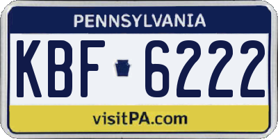 PA license plate KBF6222
