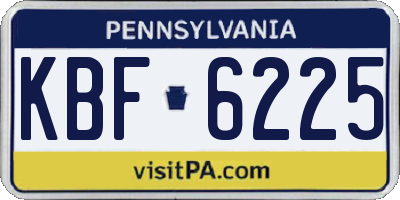 PA license plate KBF6225