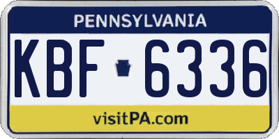 PA license plate KBF6336