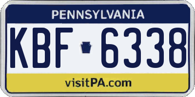 PA license plate KBF6338