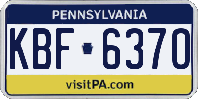 PA license plate KBF6370