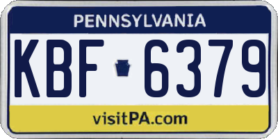 PA license plate KBF6379