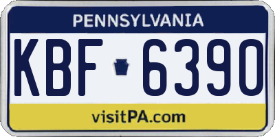 PA license plate KBF6390