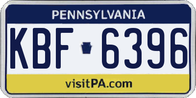 PA license plate KBF6396