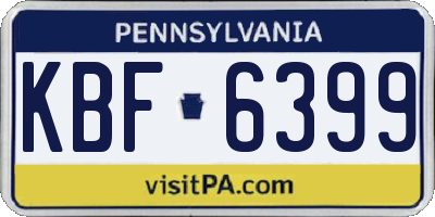 PA license plate KBF6399