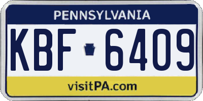 PA license plate KBF6409