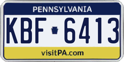 PA license plate KBF6413