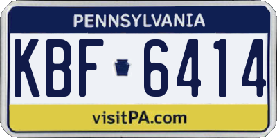 PA license plate KBF6414