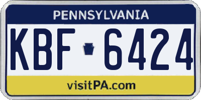 PA license plate KBF6424