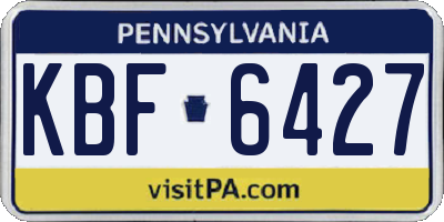 PA license plate KBF6427