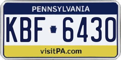PA license plate KBF6430
