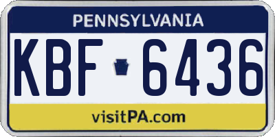 PA license plate KBF6436