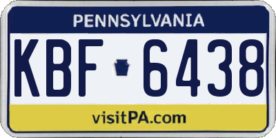 PA license plate KBF6438