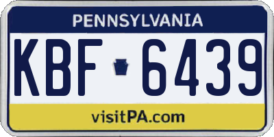 PA license plate KBF6439