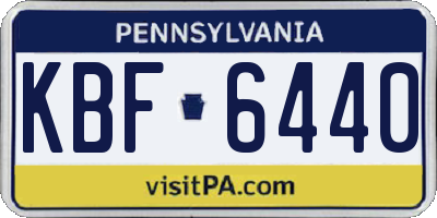 PA license plate KBF6440