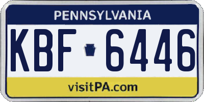 PA license plate KBF6446