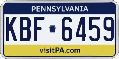 PA license plate KBF6459