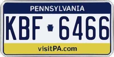PA license plate KBF6466