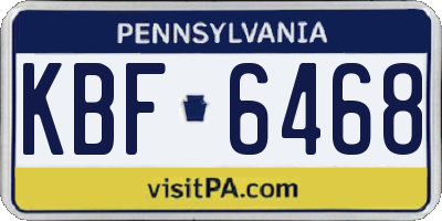 PA license plate KBF6468