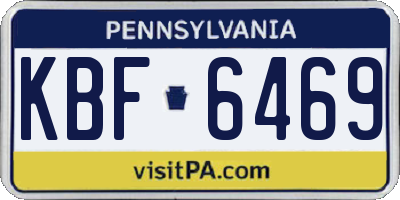 PA license plate KBF6469