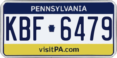 PA license plate KBF6479