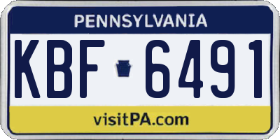 PA license plate KBF6491