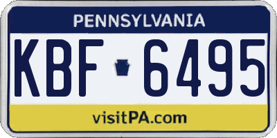 PA license plate KBF6495