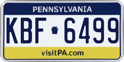 PA license plate KBF6499