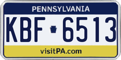 PA license plate KBF6513