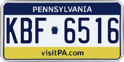 PA license plate KBF6516