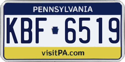 PA license plate KBF6519