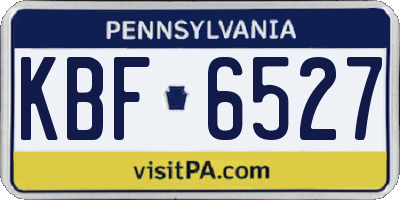 PA license plate KBF6527