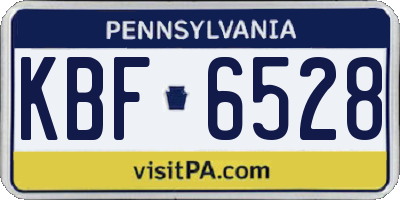 PA license plate KBF6528