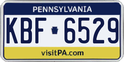 PA license plate KBF6529