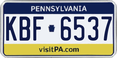 PA license plate KBF6537