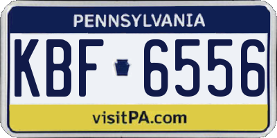 PA license plate KBF6556