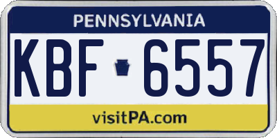PA license plate KBF6557