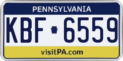 PA license plate KBF6559