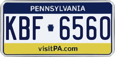 PA license plate KBF6560