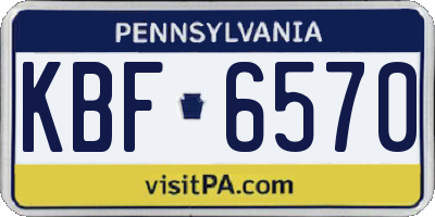 PA license plate KBF6570
