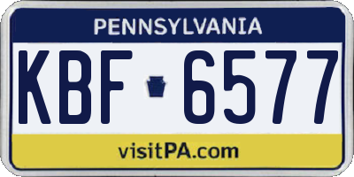 PA license plate KBF6577