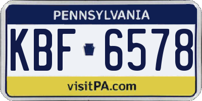PA license plate KBF6578