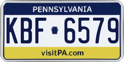 PA license plate KBF6579