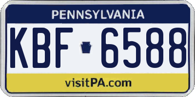 PA license plate KBF6588